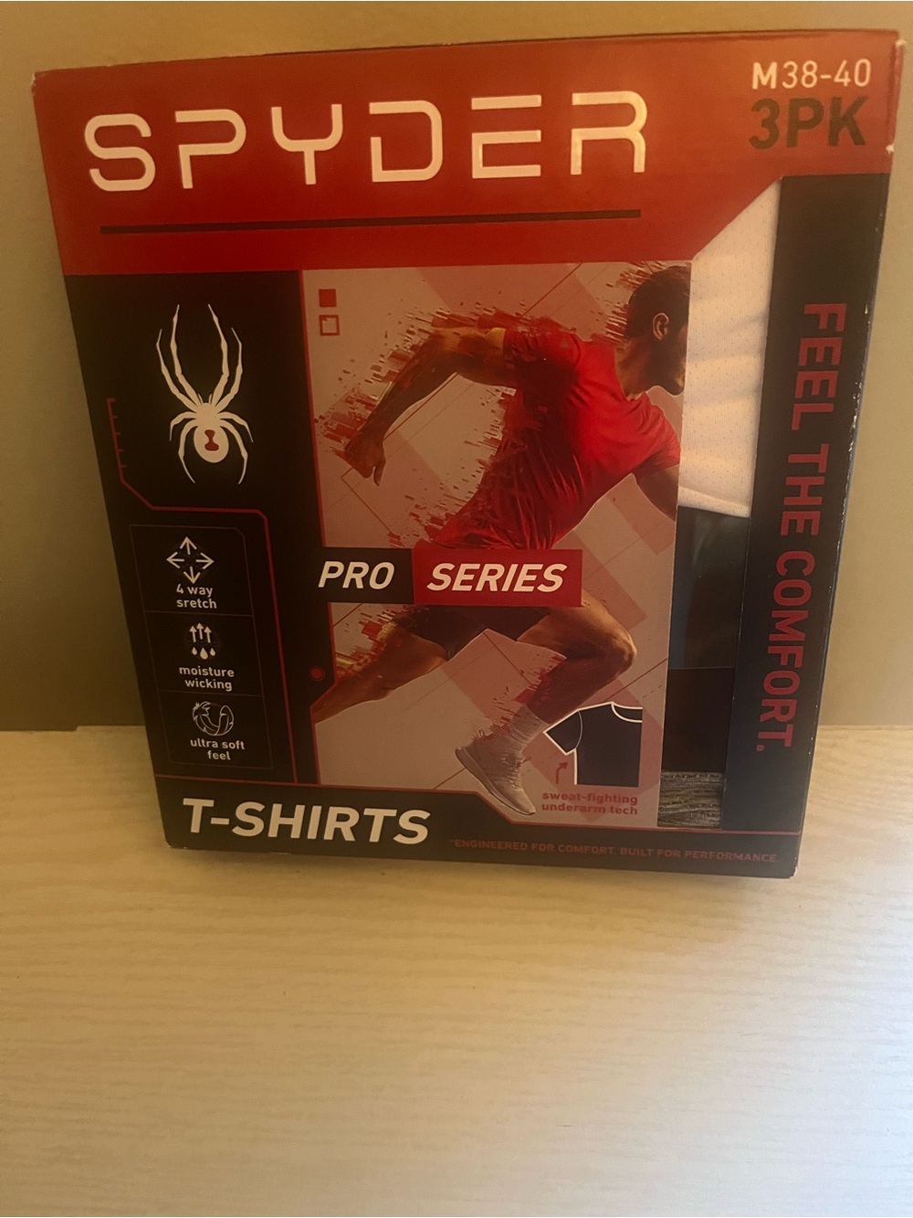 Spyder Men’s Pro Series T-Shirts - White, Black, Gray (3-Pack)